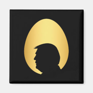 Íman Caça ao Ovo Dourado de Bolso Trump 45 47 Silhueta