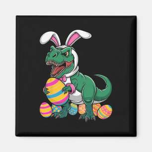 Íman Caça ao Ovo na Páscoa T Rex Dinossaur Bunny Happy 