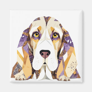 Íman Caça Basset Brincante Adorável Colorida Animal