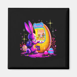 Íman Caça de Páscoa Arcade - Bunny Gamer Estilo Retro d