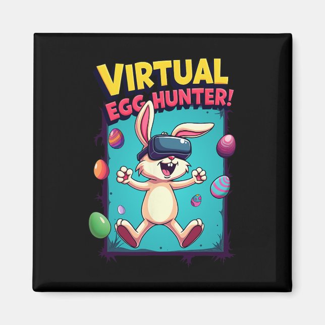 Íman Caça-Ovos Virtual - Bunny Gamer Divertido Vr Pásco (Frente)