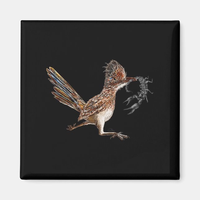 Íman Caçador de Pássaros Engraçado Roadrunner Scorpion  (Frente)