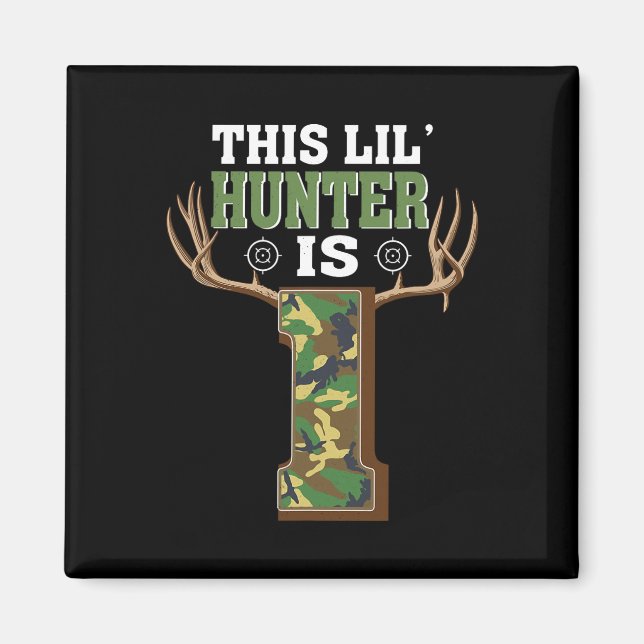 Íman Caçador de primeiros aniversarios de 1 ano (Frente)