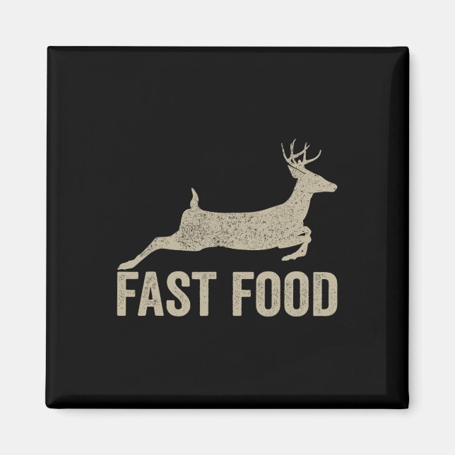 Íman Caçador de Veados de Comida Rápida - Tee Caçador E (Frente)