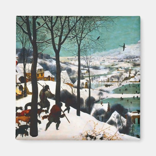 Íman Caçadores na Paisagem da Neve Pieter Bruegel (Frente)