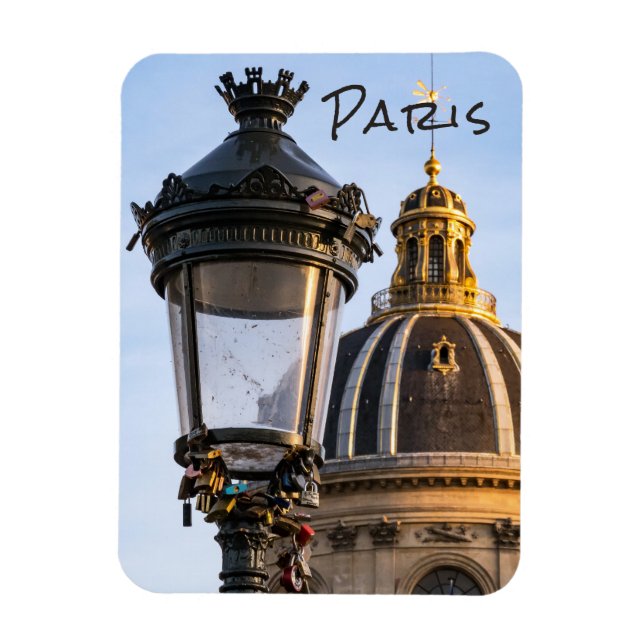 Íman Cachinhos de amor na Pont des Arts em Paris (Vertical)