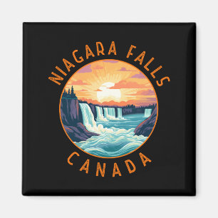 Íman Cachoeira de Niagara Canadá Círculo Retro Envelhec