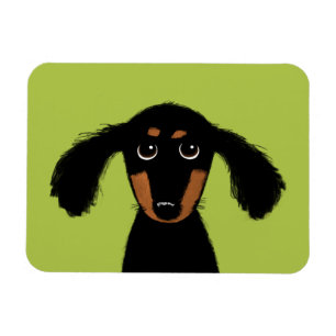 Íman Cachorrinho Dachshund Fofo de Cabelo Comprido