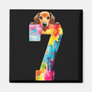 Íman Cachorro 7 Anos Dachshund Aniversário