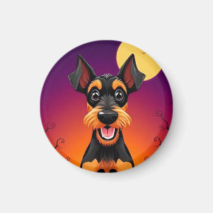 Íman Cachorro Adorável em Cena de Halloween