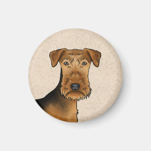 Íman Cachorro Airedale Terrier Cabeça de Cachorro Bingl