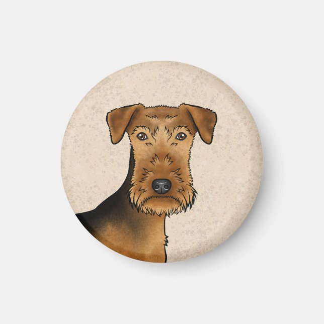 Íman Cachorro Airedale Terrier Cabeça de Cachorro Bingl (Frente)