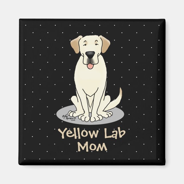 Íman Cachorro Amarelo Mãe (Labrador Retriever Mãe) (Frente)