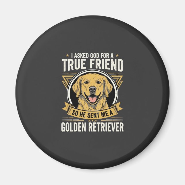 Íman Cachorro Amigo Verdadeiro Retriever Dourado (Frente)