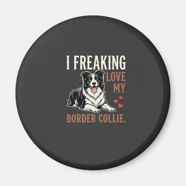 Íman Cachorro Amor Border Collie Engraçado (Frente)