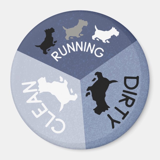 Íman Cachorro Azul Magneta da máquina de lavar louça a  (Frente)