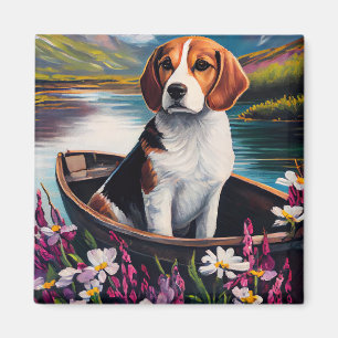Íman Cachorro Beagle em uma Canoa: Uma Aventura Cênica