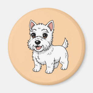 Íman Cachorro Beige Fofo West Highland White Terrier