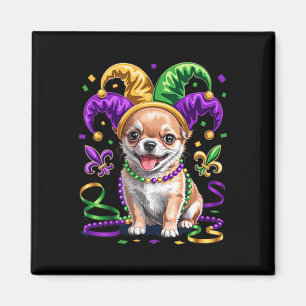Íman Cachorro Bonito Chihuahua Mardi Gras Amantes de Cã