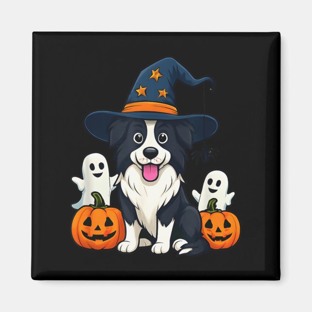 Íman Cachorro Border Collie Preto E Branco Fantasmas De (Frente)
