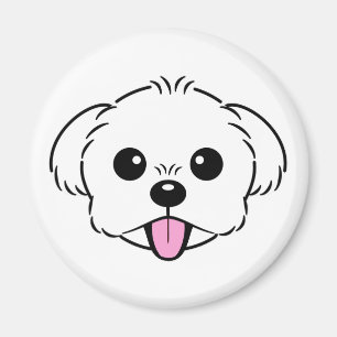 Íman Cachorro Branco Bichon Cachorro Esticando A Língua
