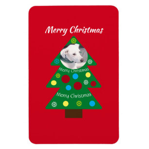 Íman Cachorro Branco Cachorro Colorido Árvore de Natal