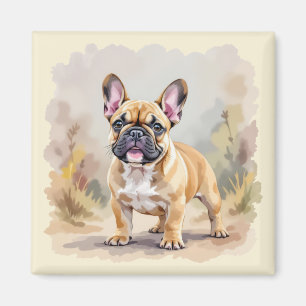 Íman Cachorro Bulldog Francês Fofo Cor Bege Tan