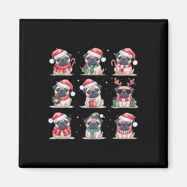 Íman Cachorro Cachorro Luzes De Natal Engraçadas Cachor (Frente)