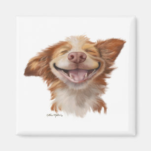 Íman Cachorro Cartoon com Grande Sorriso