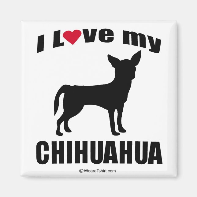 ÍMAN "CACHORRO" - CHIHUAHUA - "EU AMO MEU CHIHUAHUA" (Frente)