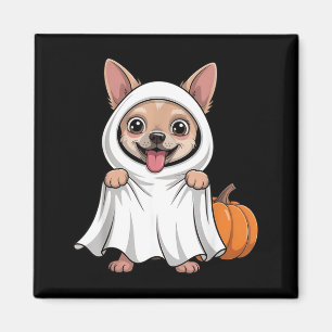 Íman Cachorro Chihuahua Vestindo um Fantasma Branco Dis