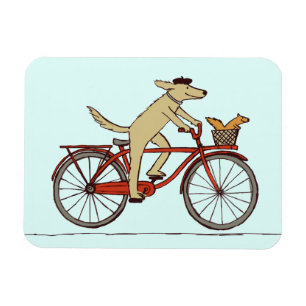 Íman Cachorro Ciclista com amigo de esquilo - Arte anim