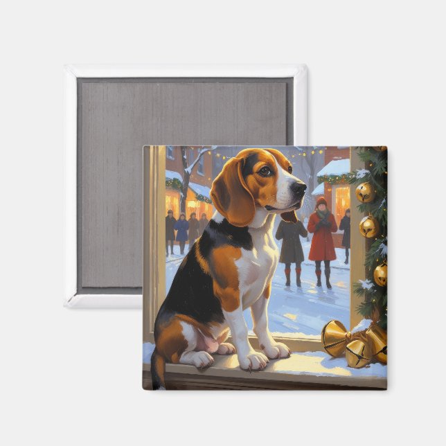 Íman Cachorro com Luzes de Natal Feriado (Front/Back)
