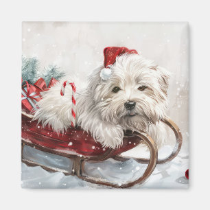 Íman Cachorro Coton De Tulear Natal Festivo