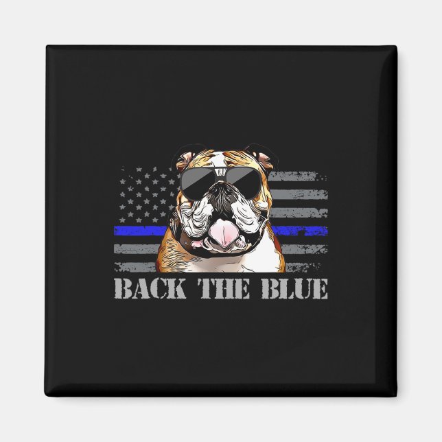 Íman Cachorro da Polícia de Bandeira Americana da Linha (Frente)