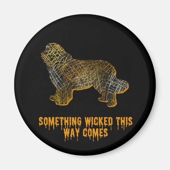 Íman Cachorro da Terra Nova Silhout Diversão do Hallowe (Frente)