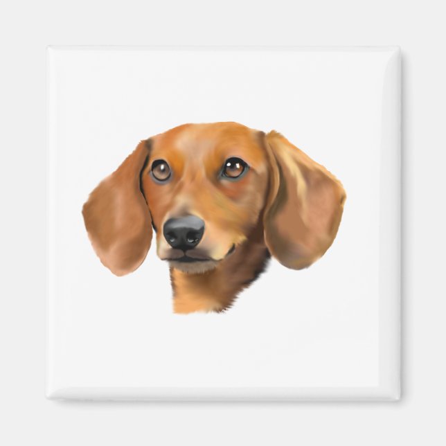 Íman Cachorro Dachshund Vermelho (Frente)