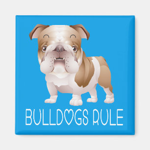 Íman Cachorro de Bulldog Inglês Azul Ímã