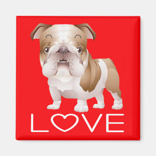 Íman Cachorro de Cachorro Inglês de Bulldog Vermelho Ma