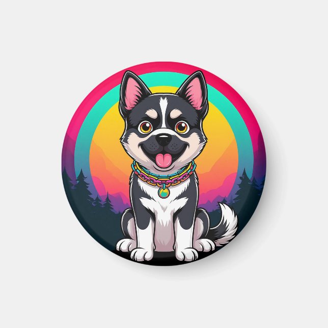 Íman Cachorro de Cartoon Reproduzido (Frente)