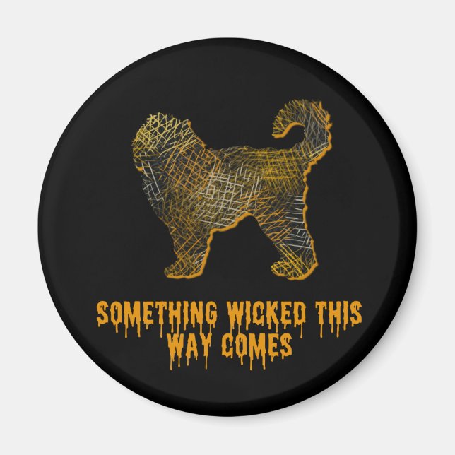 Íman Cachorro de Cockapoo Diversão do Halloween (Frente)