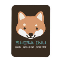 Cachorro de desenho animado Shiba Inu com texto pe