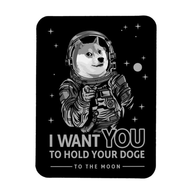 Íman Cachorro De Dogecoina Quero Que Você Chame A Lua D (Vertical)
