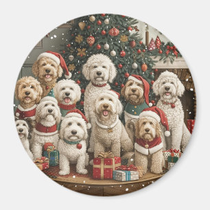 Íman Cachorro de Goldendoodle de Natal