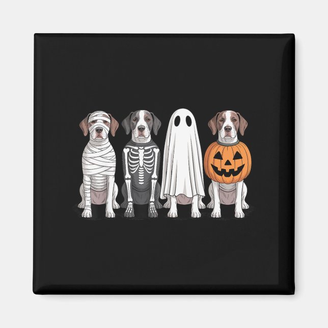 Íman Cachorro de Halloween de Abóbora Pointer Inglês Fa (Frente)