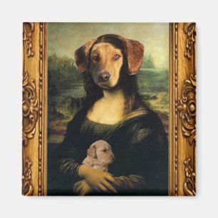 Íman Cachorro de Mona Lisa - Golda Lisa - Retrato Famos