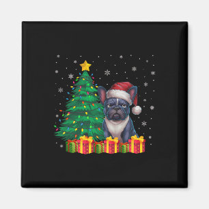 Íman Cachorro de Natal do Santa Hat, Bulldog Francês Fe