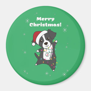 Íman Cachorro de Natal na fronteira Cachorro de inverno