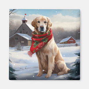 Íman Cachorro de ouro no Natal da Neve
