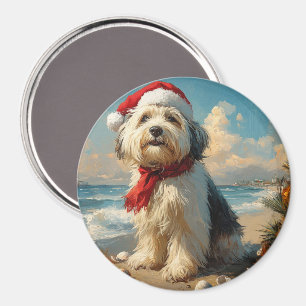 Íman Cachorro de Pastoreio Inglês Antigo Natal Vintage